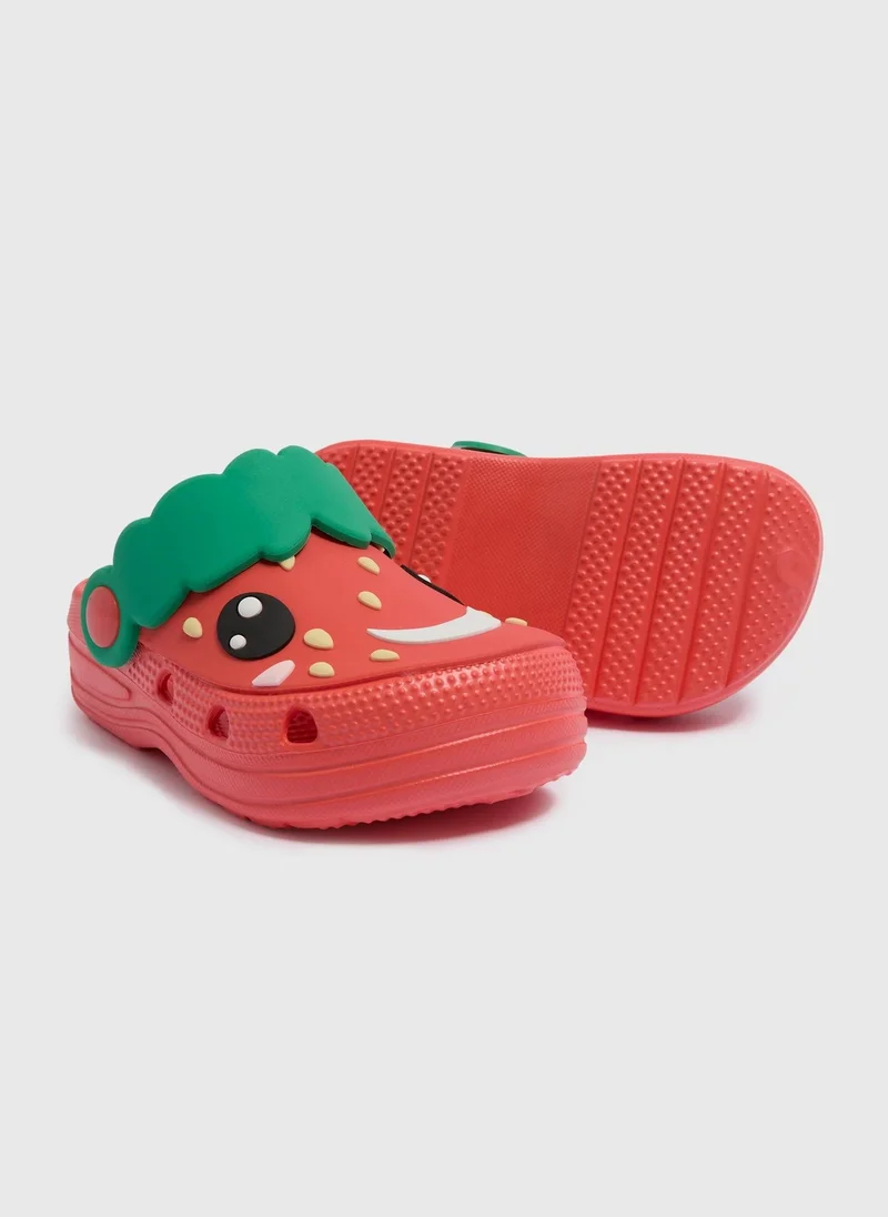 Matalan Kids Red Strawberry Clogs